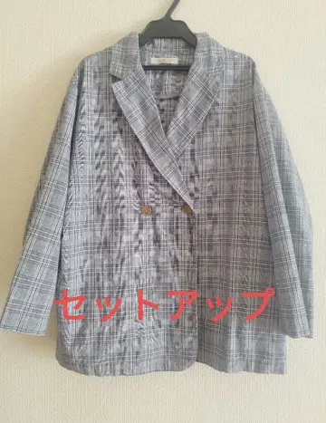 차일드우먼 체크 무늬 자켓 & 롱 스커트 셋업