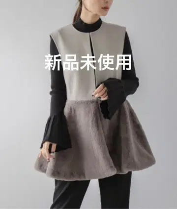 [ La-gemme ] 퍼 혼합 슬리브리스 베스트