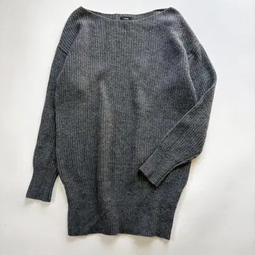 띠어리 울 혼방 리브 코쿤 드레스 그레이 S 그레이 깔끔한 니트