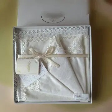 새상품 치카자와 레이스 타월 손수건 2장 세트