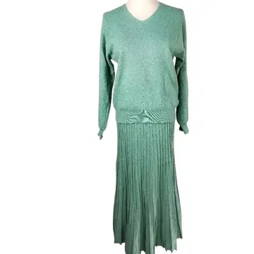 grove 그로브 니트 셋업 M 그린 스팽글 포함