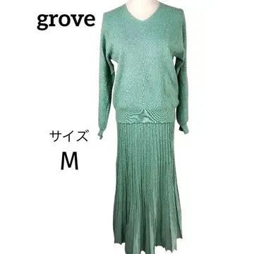 grove 그로브 니트 셋업 M 그린 스팽글 포함