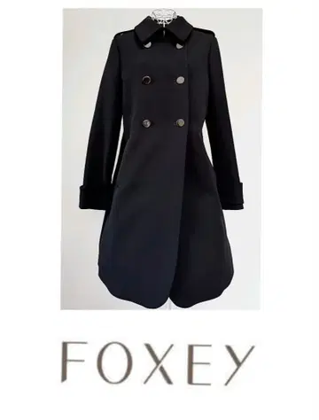 폭시 뉴욕 더블 버튼 코트 블랙 레어 42