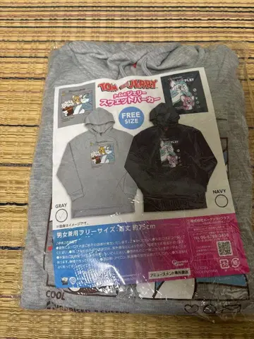 [ 미개봉 새상품! ] 톰과 제리 후드 부착 후드티 그레이 프리 사이즈