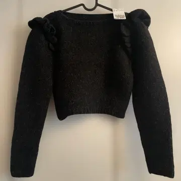 택 포함 새상품 저널 스탠다드 크롭 숄더 프릴 니트 빈티지