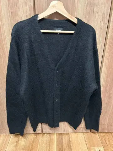 BEAMS 빔즈 샤기 니트 가디건 모헤어 블랙 M