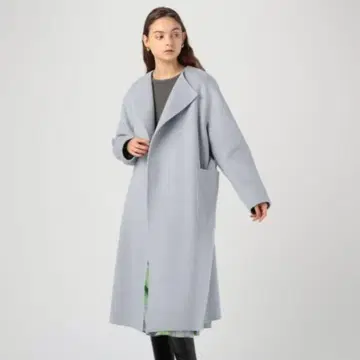 ballsey 프리미엄 울 리버 노카라 코트