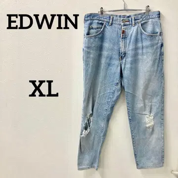 EDWIN 에드윈 데미지 가공 데님 팬츠 라이트 블루