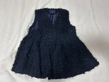 프린지 디자인의 블랙 A라인 베스트 사이즈 1