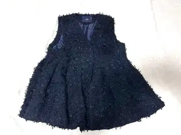 컨디션 최상 프린지 디자인의 블랙 A라인 베스트 사이즈 1