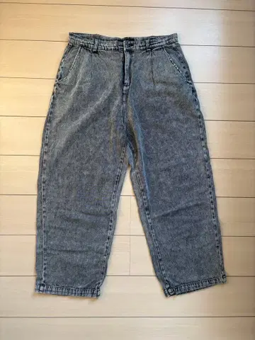 그레이 와이드 데님 팬츠