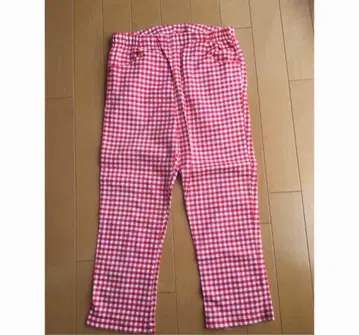 봄/여름용 7부 길이 팬츠 깅엄 체크