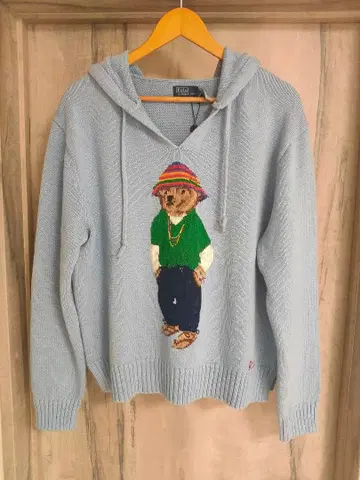 XXL 랄프 로렌 폴로베어 코튼 니트 후드티