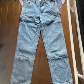 라이트 블루 와이드 레그 데님 팬츠