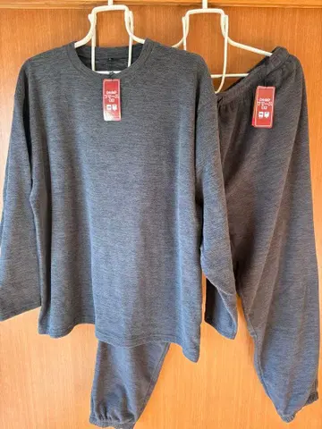 다크 그레이 긴팔 팬츠 세트 룸웨어