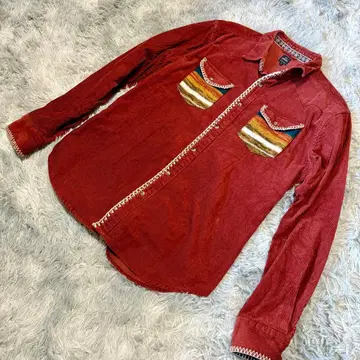 sematic design 빨간색 코듀로이 셔츠 L