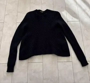 드로어 울 캐시미어 A라인 뜨개질 아란 니트