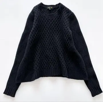 드로어 울 캐시미어 A라인 뜨개질 아란 니트