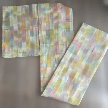 미사용 풀세트! 파스텔 컬러 가득한 울 기모노