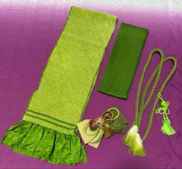 일본 정통의상 소품 4세트 말차 같은 깊이 있는 그린