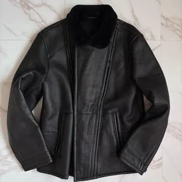 초레어 HUGO BOSS 리얼 무스탕 자켓 50사이즈 블랙