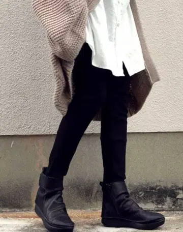 미사용 antiqua SAKU 작 사이드 지퍼 숏부츠 25cm