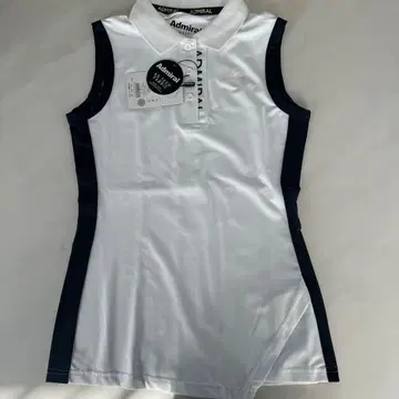 Admiral 슬리브리스 피케 셔츠 S 화이트/네이비