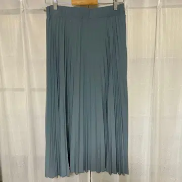그레이 플리츠 스커트 롱 스커트