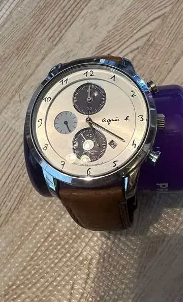 아네스베/V172-0AW0/솔라 손목시계/아날로그/가죽