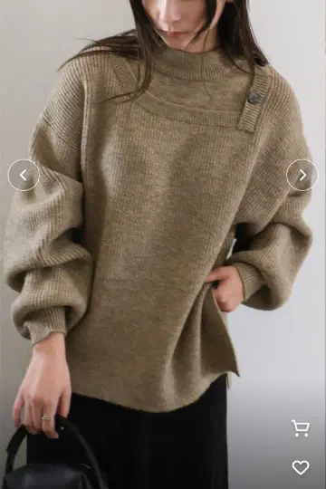 select MOCA 숄더 버튼 사이드 슬릿 니트