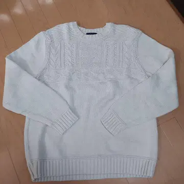 Lands' End 코튼 니트 스웨터 L 화이트