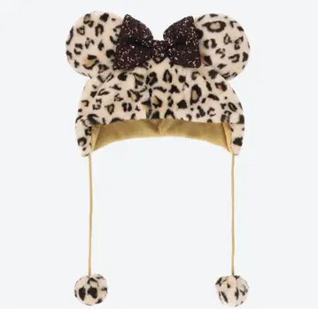 미니 레오파드 무늬 팬캡 브라운 모자 브라운