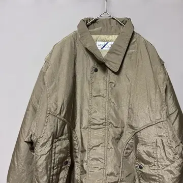 레트로 충전솜 나일론 점퍼(M) 브라운 경량 따뜻한 기장 짧은 블루종