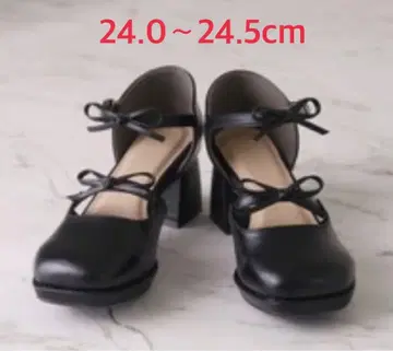 VIVIAN 통굽 플랫폼 리본 스트랩 펌프스 블랙 L