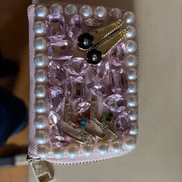 펄 크리스탈 장식 카드 케이스