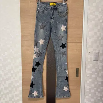 GUAPI 별 자수 플레어 데님 팬츠 28