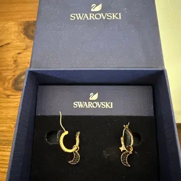 Swarovski 달과 별의 후프 귀걸이