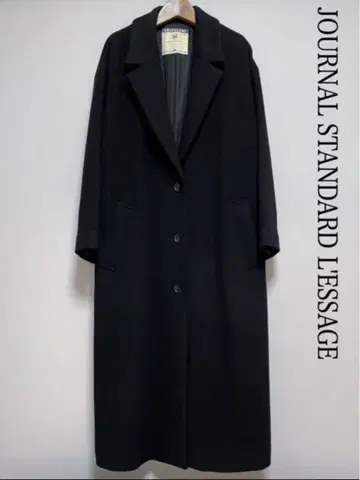 L'ESSAGE SUPER120s 오버코트 블랙