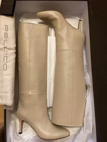 새상품 PELLICO 펠리코 가죽 롱 부츠 에크루 36