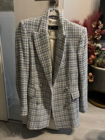 ZARA 테일러드 자켓 더블 브레스트 트위드
