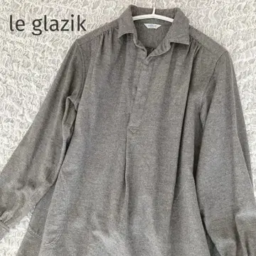 새상품급 le glazik 울 혼방 블라우스 긴 기장 그레이