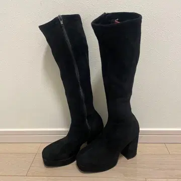 스웨이드 롱 부츠 니하이 풀 지퍼 22.0 22.5 23.0
