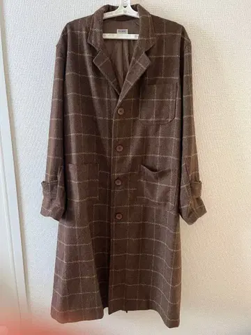 BACKERS 체크 무늬 브라운 코트 M