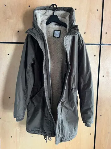 울트라 웜 GAP 보아 모즈 코트 올리브 그린 빅 사이즈 S