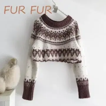 FUR FUR 퍼 숏 기장 니트 노르딕 스웨터