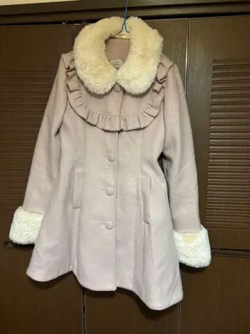 Ank Rouge 핑크 프릴 코트 리본 귀여운