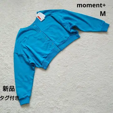 택 포함 새상품 moment+ 파랑 2WAY 크롭 가디건 맨투맨 M