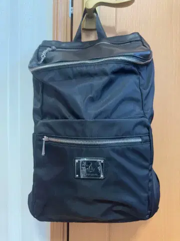 미사용 미키 디즈니 블랙 백팩 중형 지퍼 달린 이종 소재 콤비