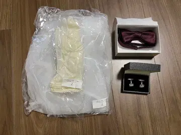 웨딩 잡화 세트 (그로브, 나비 넥타이, 커프스 단추)