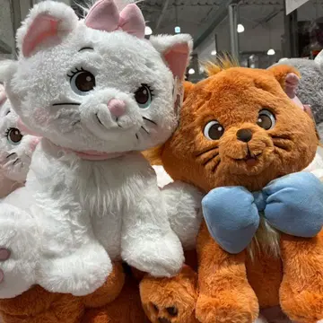 2점 디즈니 봉제 인형 마리 루즈 약 50cm 담요 포함